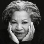 Black and white portrait of Toni Morrison